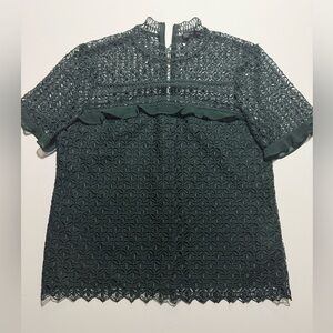 Zara Dark Green Lace Blouse